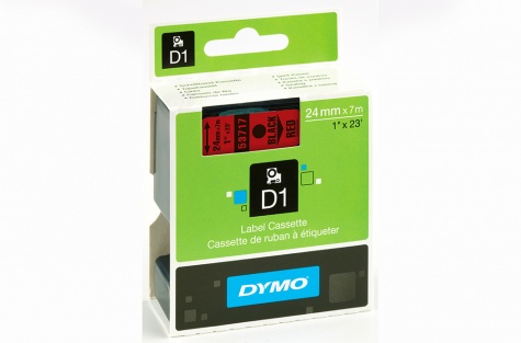Printeru lente, DYMO 53717, 24mm, sarkana/melns teksts
