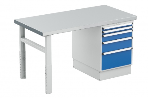 Darba galds Workshop, tērauda galda virsma, 1000 x 750 mm, 750 kg