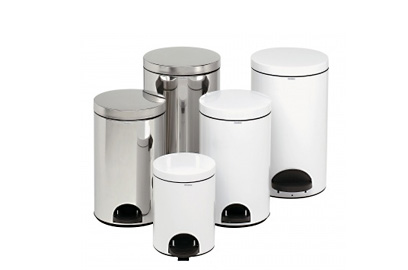 Pedal-operated circular bin, 20l, stainless steel