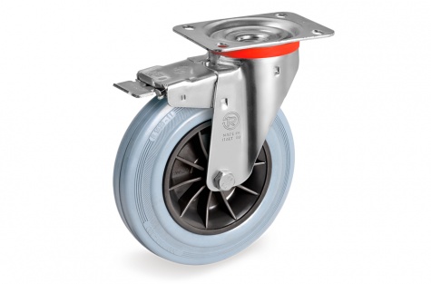 S22 Plate bracket, swivel wheel with front lock