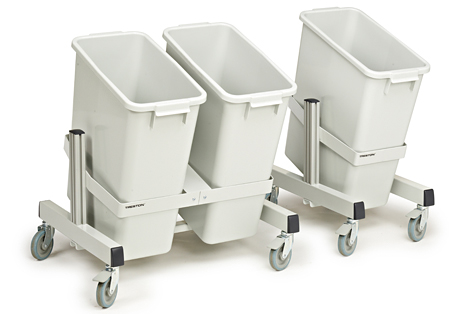 Recycling material trolley with one wastebin