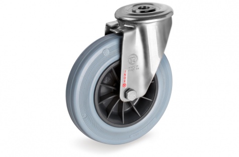 S22 Bolt hole, swivel wheel, stainless steel