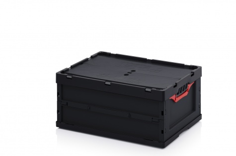 ESD foldable box with lid