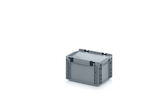 Euro container with hinge lid