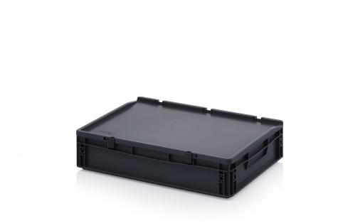 ESD Euro container with hinge lid