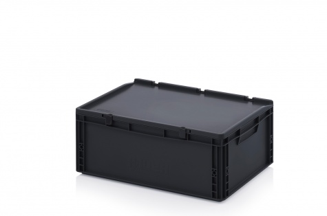 ESD Euro container with hinge lid