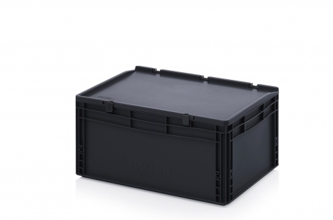 ESD Euro container with hinge lid