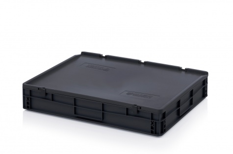 ESD Euro container with hinge lid