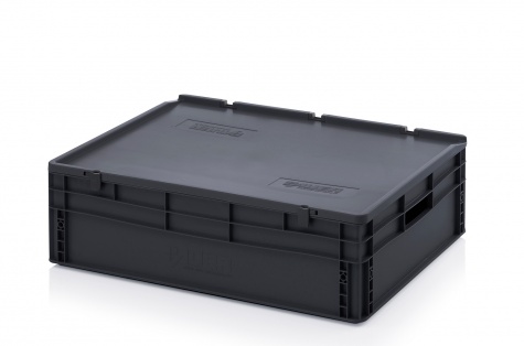 ESD Euro container with hinge lid