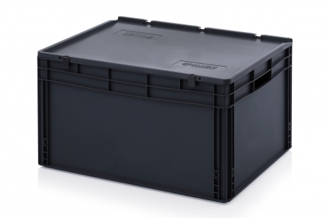 ESD Euro container with hinge lid