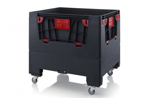 Kokkuvolditav ESD Big box-kast, 1200 x 1000 x 1100 mm, ratastega