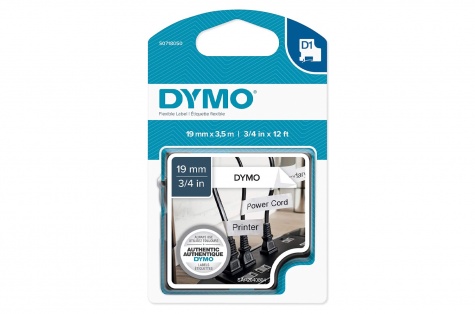 DYMO 16958, нейлон 19 мм, белый / черный