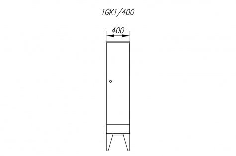 Wardrobe 1GK, 1-door, door 400 mm