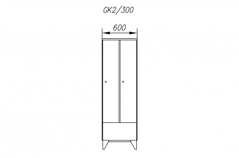 Шкаф гардеробный GK, 2 дверцы, дверь 300 мм