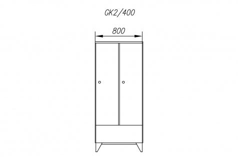 Шкаф гардеробный GK, 2 дверцы, дверь 400 мм