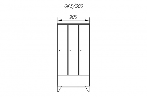 Wardrobe GK, 3 doors, door 300 mm