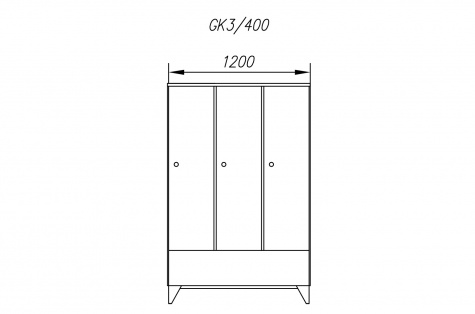Гардеробные шкафчики GK, 3 дверцы, ширина 400 мм