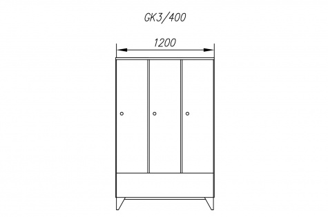 Wardrobe GK, 3-doors, door 400 mm