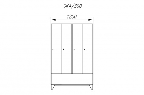 Шкаф гардеробный GK, 4 дверцы, дверь 300 мм