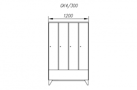 Wardrobe GK, 4 doors, door 300 mm