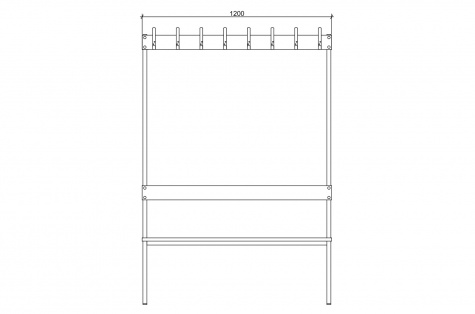 Bench with hooks IPN, 8 hooks