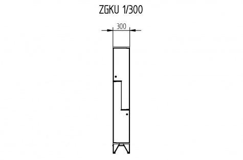 Garderoobikapp ZGKU, Z-uksega, 2ukseline, uks 300 mm