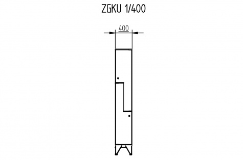 Wardrobe ZGKU, with Z door, 2 doors, door 400 mm