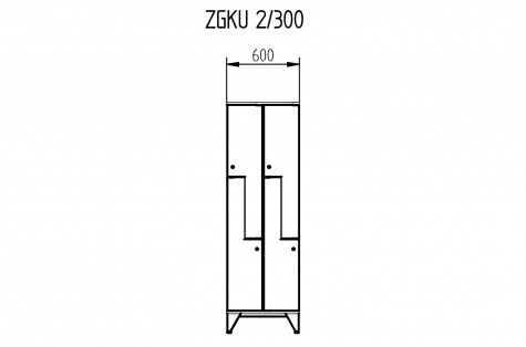 Wardrobe ZGKU, with Z door, 4 doors, door 300 mm