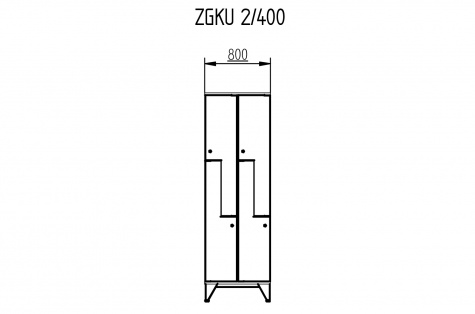 Garderoobikapp ZGKU, Z-uksega, 4ukseline, uks 400 mm