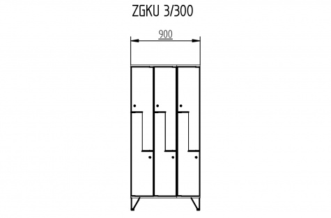 Garderoobikapp ZGKU, Z-uksega, 6ukseline, uks 300 mm