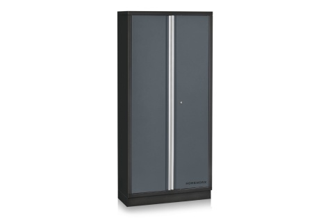 Kõrge kapp, 2-ukseline, hall/must