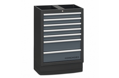 Sahtliboks, 7 sahtlit, hall/must