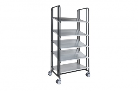 Shelf trolley, grey, 877 x 638 x 1850 mm