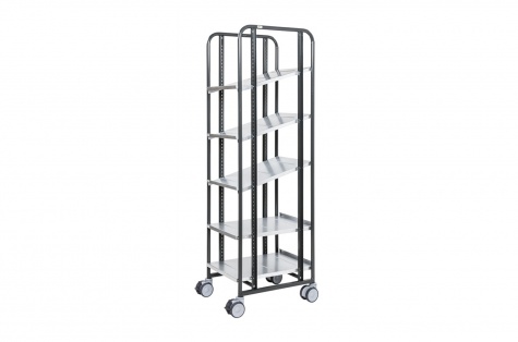 Shelf trolley, grey, 477 x 638 x 1850 mm