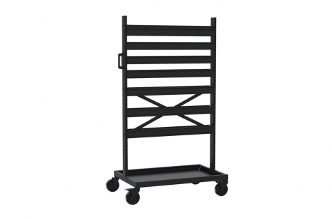 Shelf trolley, black, 972 x 613 x 1667 mm