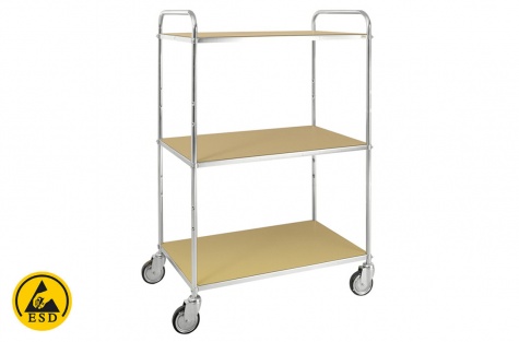 ESD shelf trolley 3 shelves