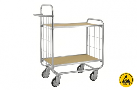 ESD shelf trolley, 2 shelves