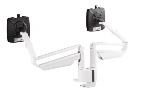 Monitora kāja Clu Duo XL C, balts, ar galda stiprinājumu