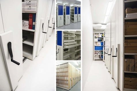 Mobile shelf system with handcrank mechanism