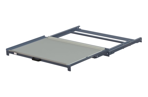 Pull-out unit for pallet rack with steel shelf panel, 100% extension, 200 kg
