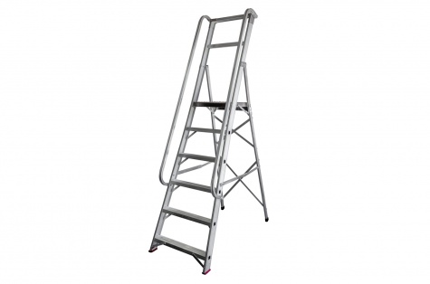 Folding platform ladder, 6 steps, 1440 mm