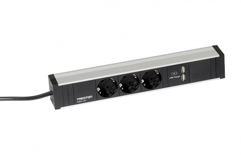 Treston Power rail 331, 3 sockets + 2xUSB