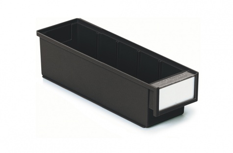 Shelf bin 92x300x82 Black ESD