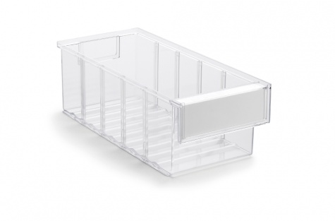 Shelf bin 132x300x100 Crystal clear