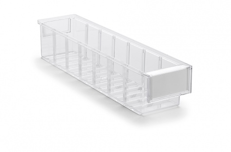 Shelf bin 92x400x82 Crystal clear