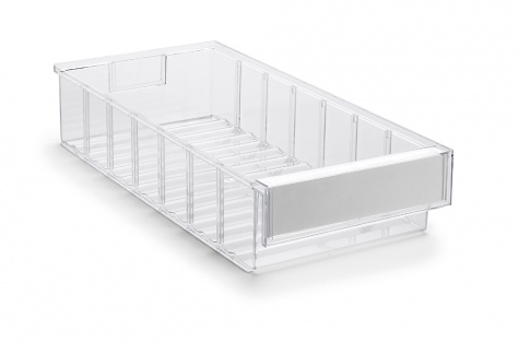 Shelf bin 186x400x82 Crystal clear