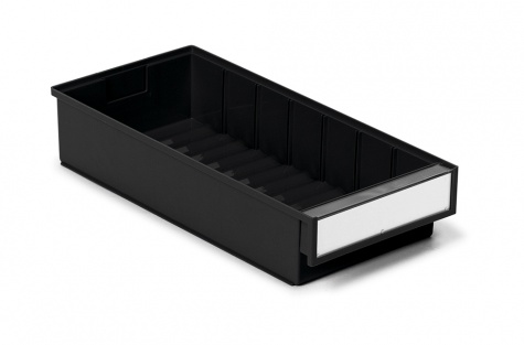 Shelf bin 186x400x82 Black ESD