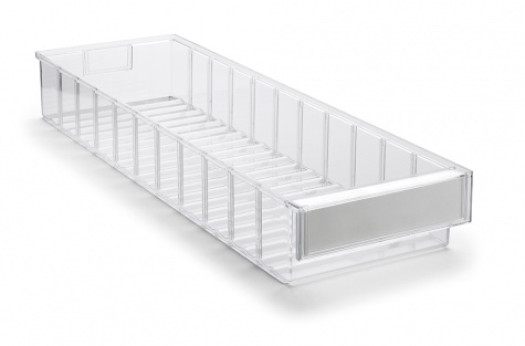 Shelf bin 186x600x82 Crystal clear