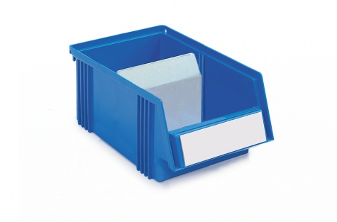 Label + protective shield for stacking bins 1520,2