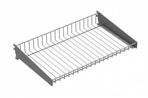 Проволочная полка с кронштейнами, 900 х 350 мм, серебристо-серый